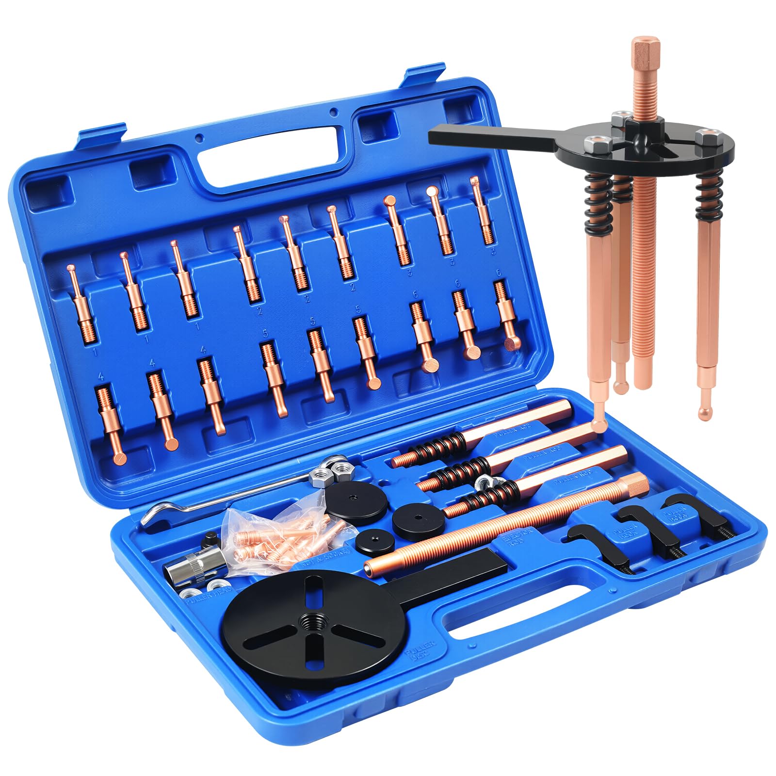 Juego de extractor de rodamientos 36 en 1, extractor de rodamiento interior multifuncional, con caja de almacenamiento, herramienta de extracción de cojinetes, desmontaje de rodamientos