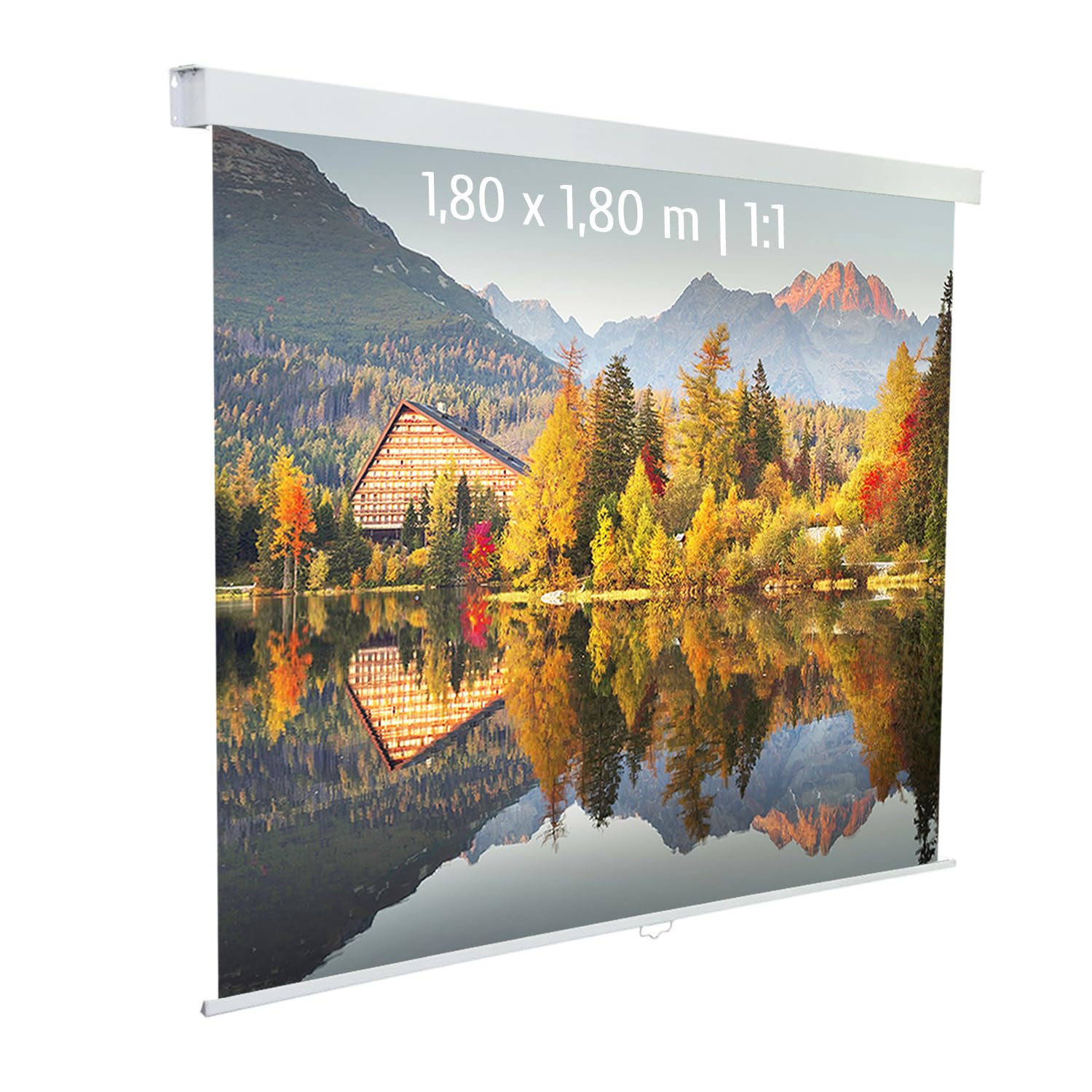 Ecran de Projection Manuel 1,80 x 1,80m - Format 1:1