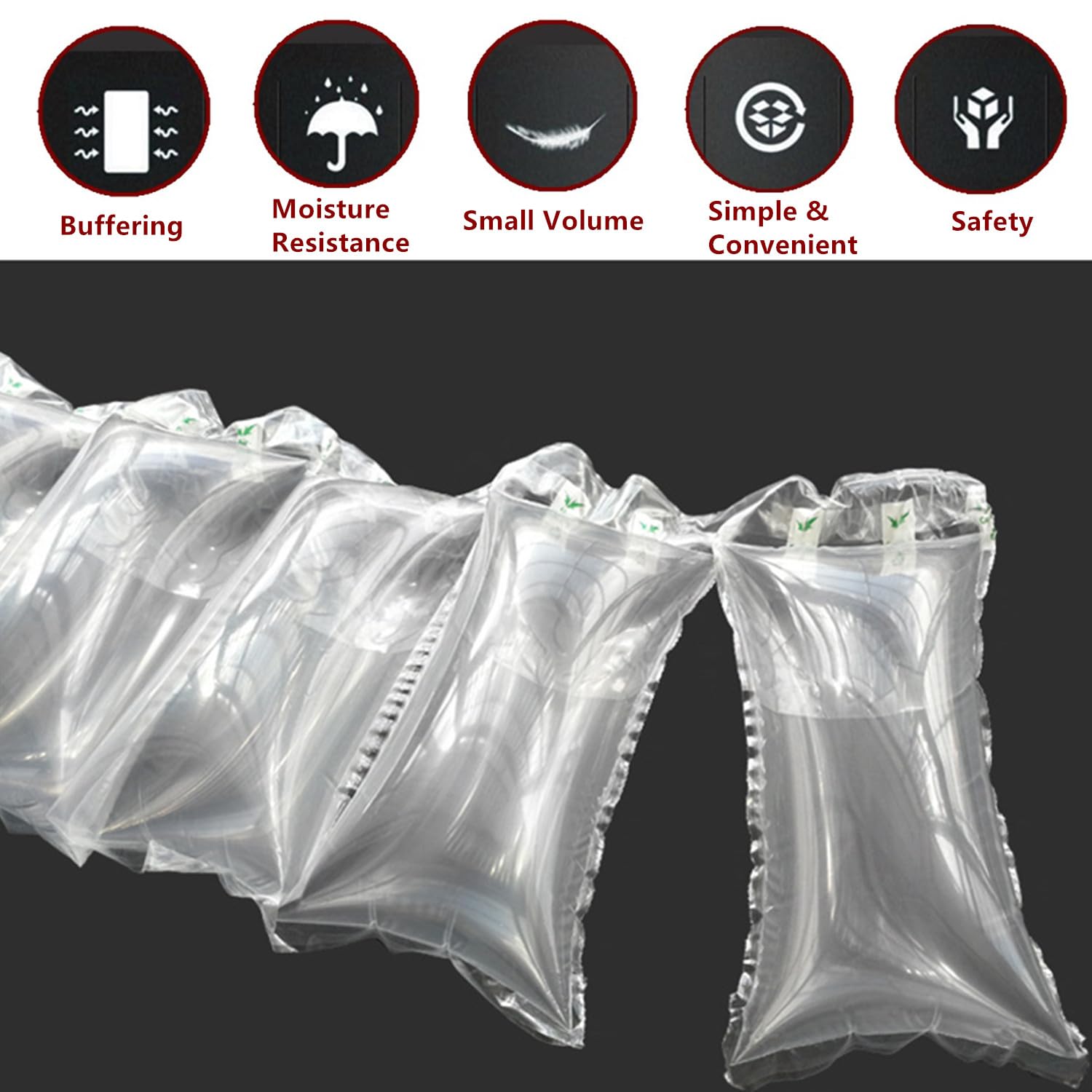 330 almohadas de aire para envío, bolsas de aire para embalaje con relleno de bomba, materiales de embalaje alternativos a los cacahuetes de embalaje, rellenos de bolso para forma, 3.54 x 7.87