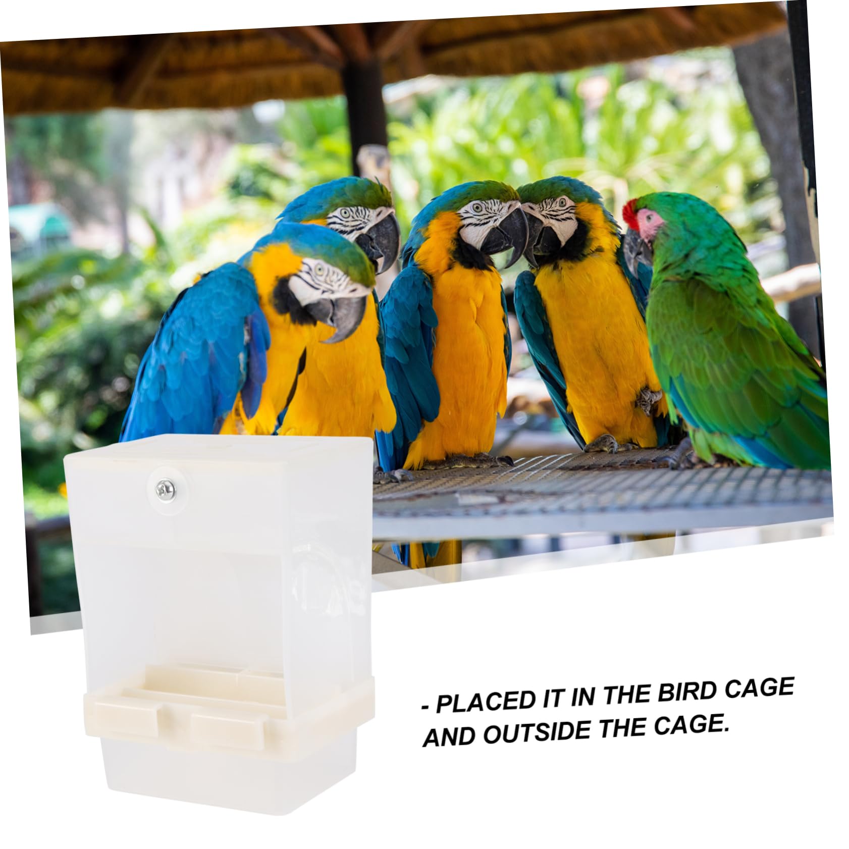 BESPORTBLE Mangiatoia Automatica Per Pappagalli 3 Pezzi - Mangiatoia Per Animali Domestici Con Design Cosparso Facile Da Usare Per Piccioni
