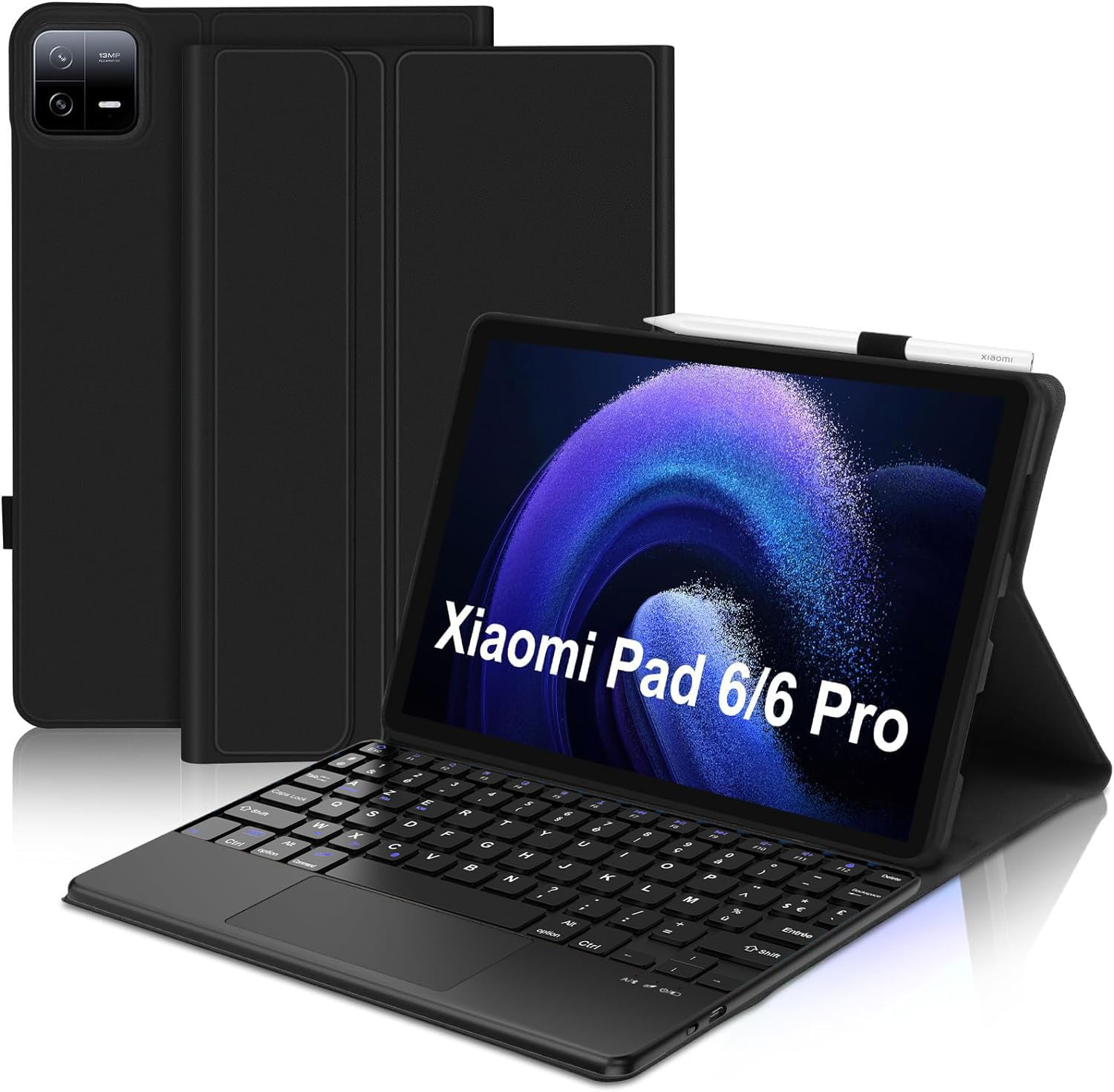 JADEMALL Coque Clavier avec Touchpad pour Xiaomi Pad 6/6 Pro 2023 11 Pouces