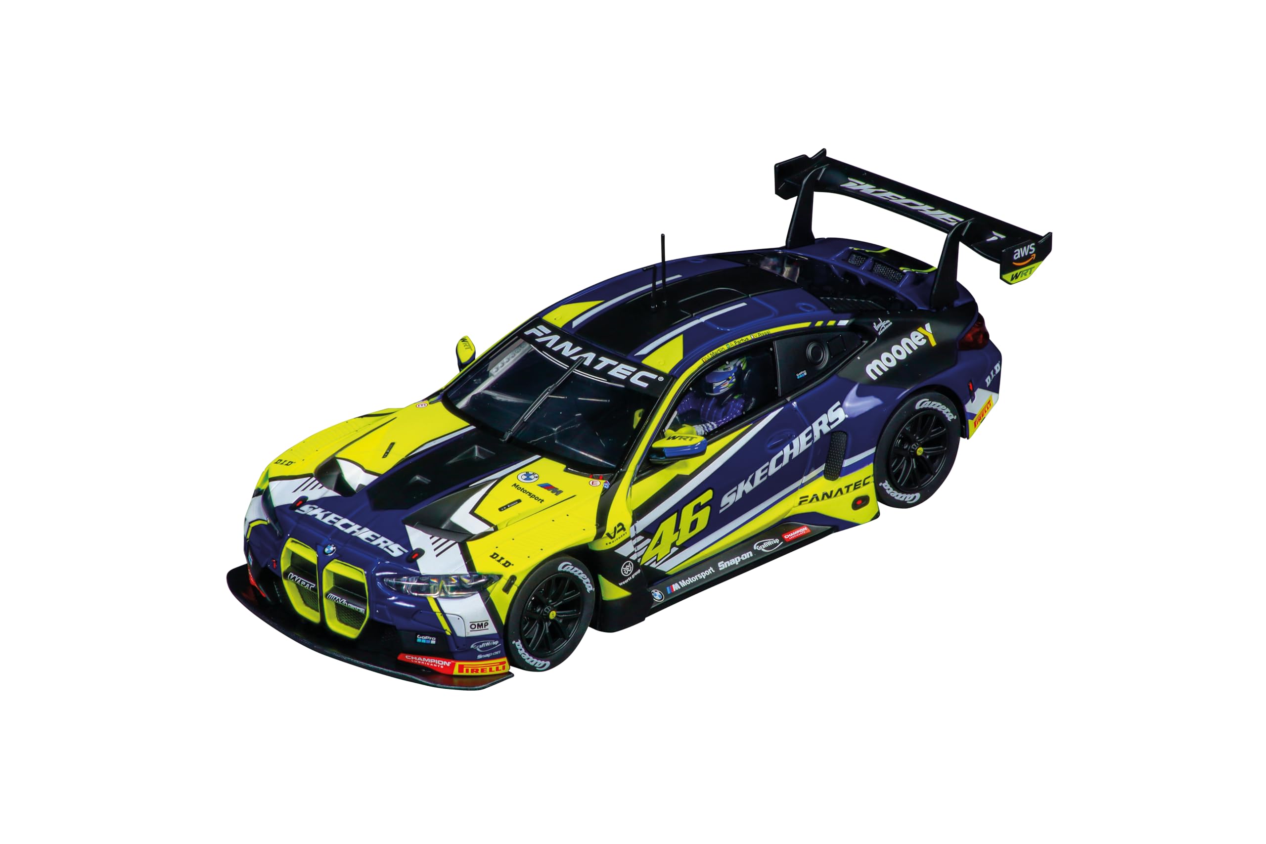 Carrera Digital 124 20023969, BMW M4 GT3 Valentino Rossi No46, 1:24, Scale Slot Car, with Working Front, Rear and Brake Lights, Suitable for Ages 10 Years+