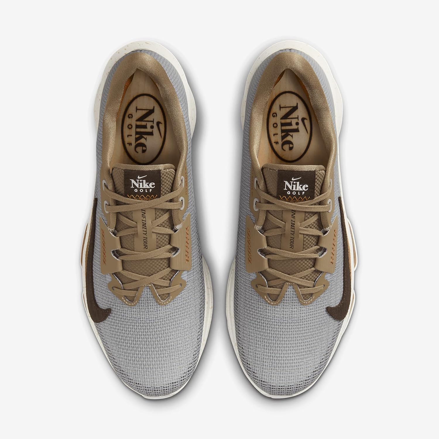 Nike Air Zoom Infinity Tour NRG Golf Shoes (Wide) (FN6848-001, Light Iron Ore/Sail/Khaki/Baroque Brown) Size 9 - Image 4