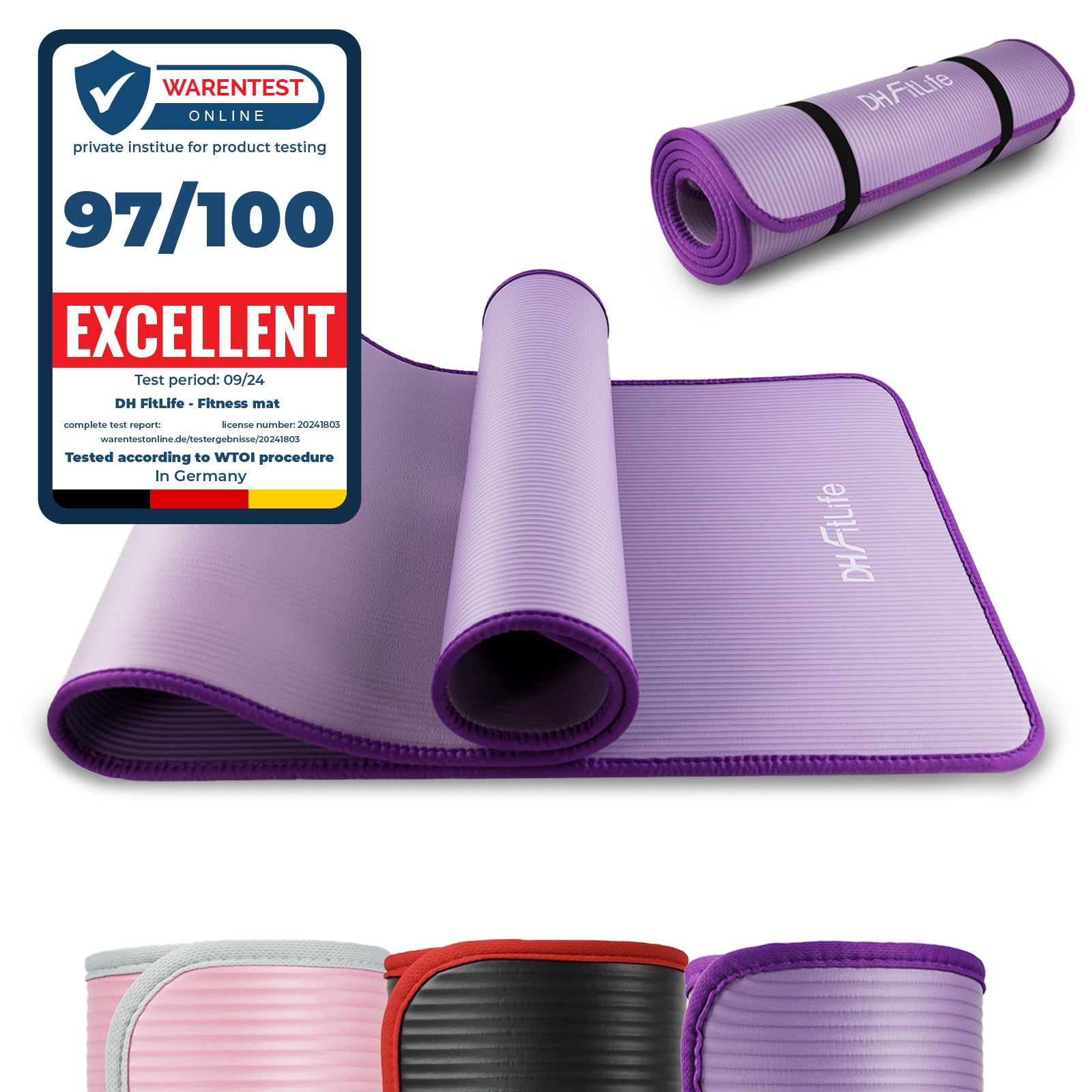 DH FitLife Mata treningowa, mata do fitnessu, mata sportowa 183 x 61 x 1 cm, mata gimnastyczna bardzo odporna na rozerwanie, antypoślizgowa i gruba, mata do ćwiczeń