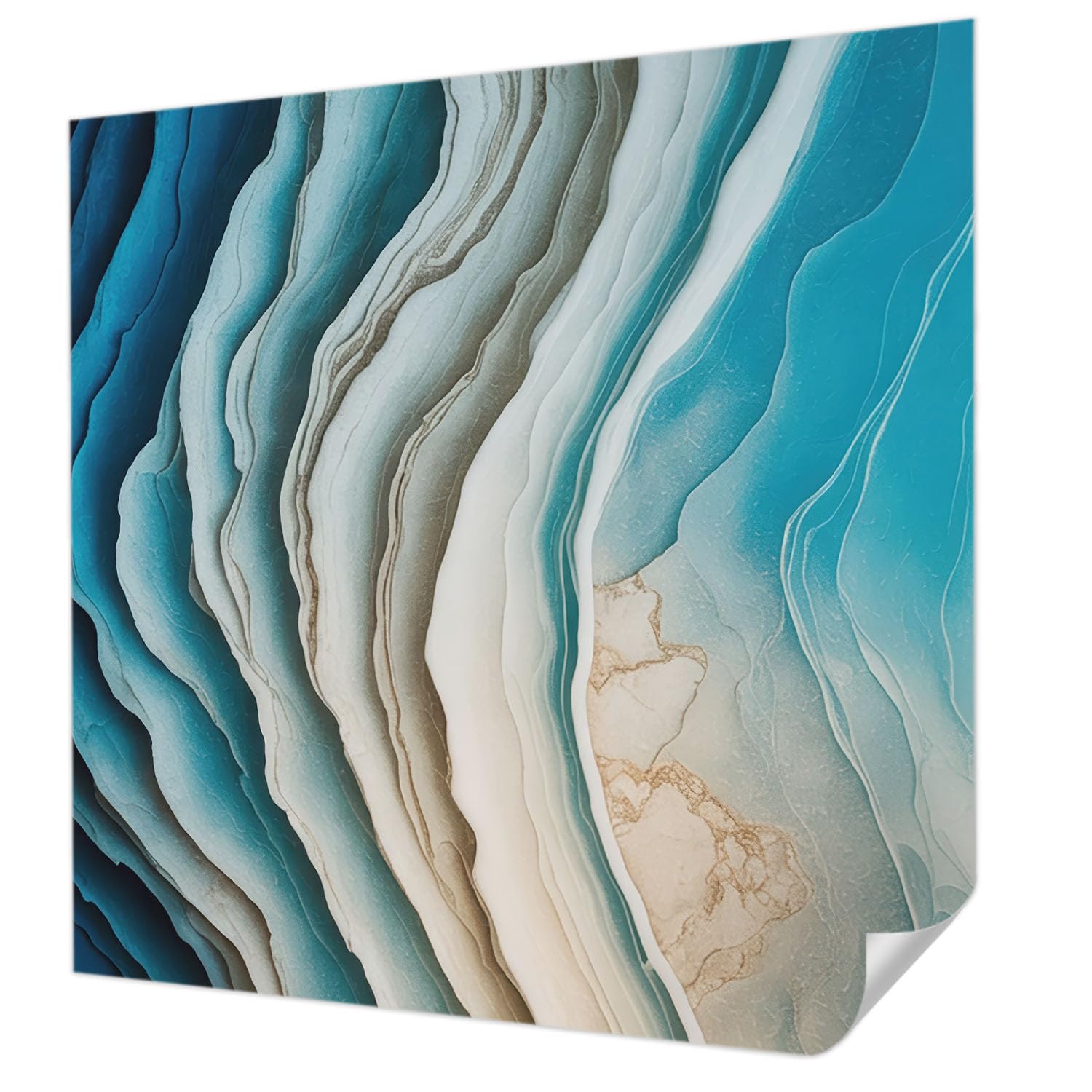 Décor mural adhésif vagues d'harmonie 250x250 cm panoramique haute qualité Tulup