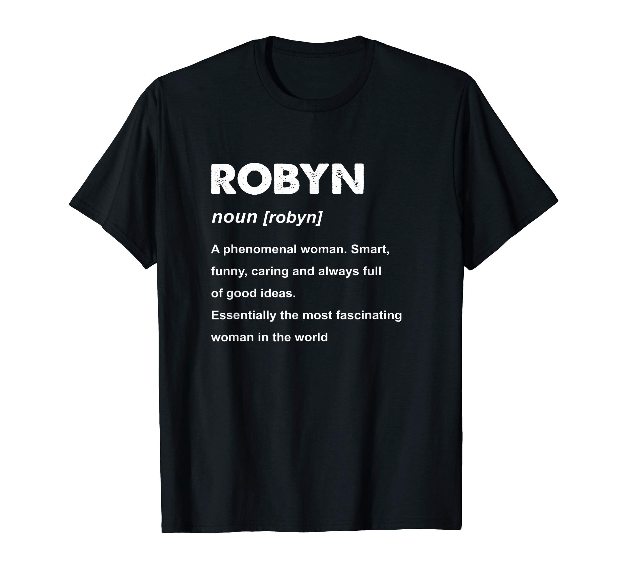 Robyn T-Shirt Women's Black Small Classic Fit Crew Neck Short Sleeve Personalized Name T-Shirt