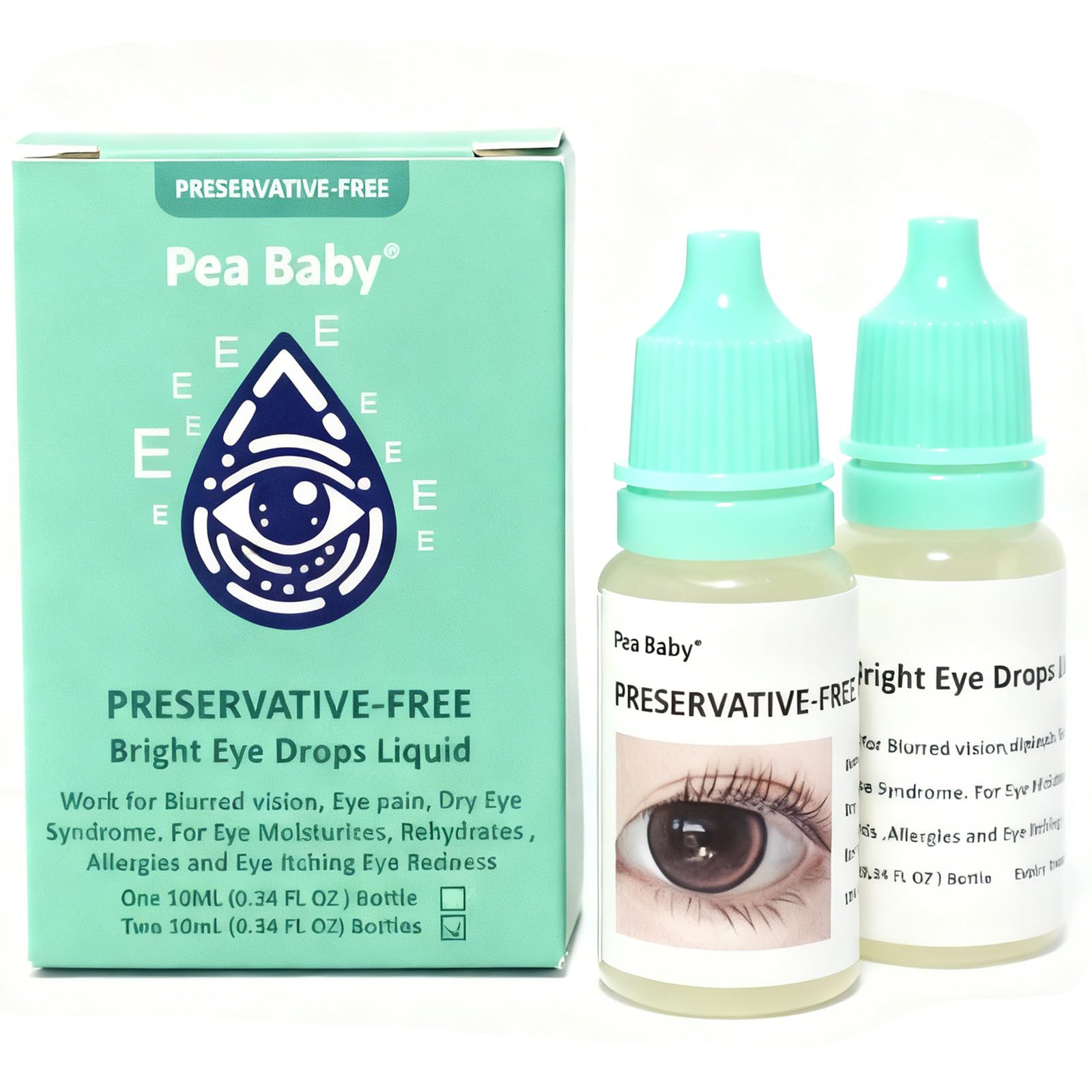 Pea Baby Eye Drops for Blurred Vision Diplopia Eye Pain Dry Eye Syndrome for Moisturizes Rehydrates and Eye