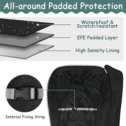 Miniatura 4 de Mochila de viaje para asiento de automóvil infantil, para avión, se adapta al cochecito y base de asiento de automóvil Doona, funda acolchada para