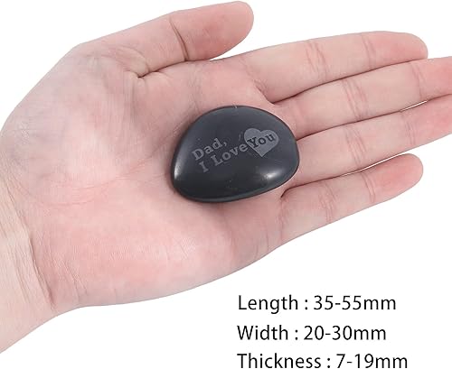 Miniatura 2 de Amogeeli Piedra de amor grabada para el día del padre, piedra negra de inspiración pulida para jardín, oficina en casa, papá, te amo