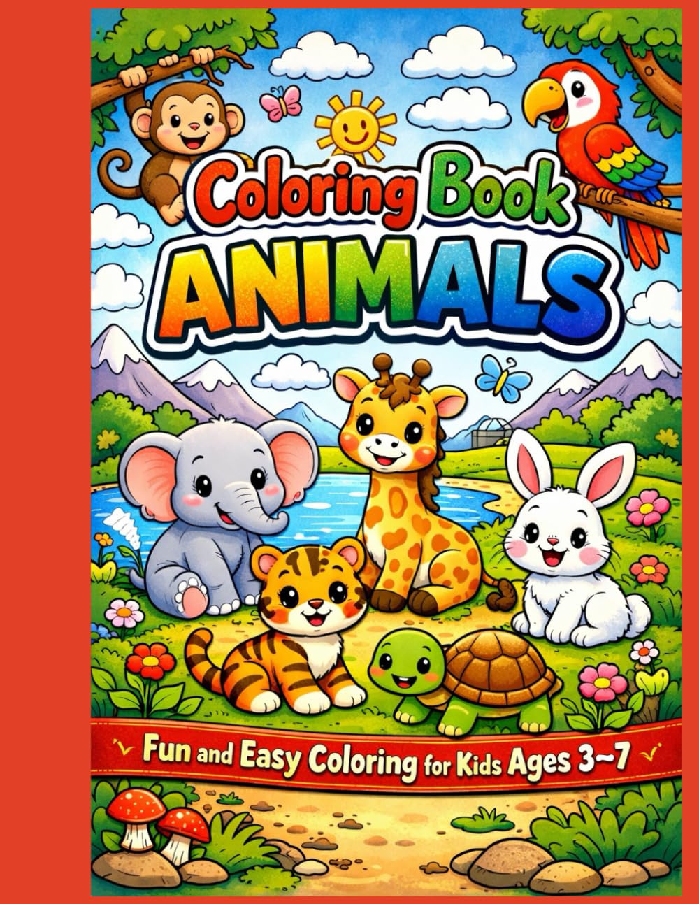Animals Coloring Book for Kids Ages 3-6: Fun and Simple Animal Coloring Pages for Toddlers and Preschoolers