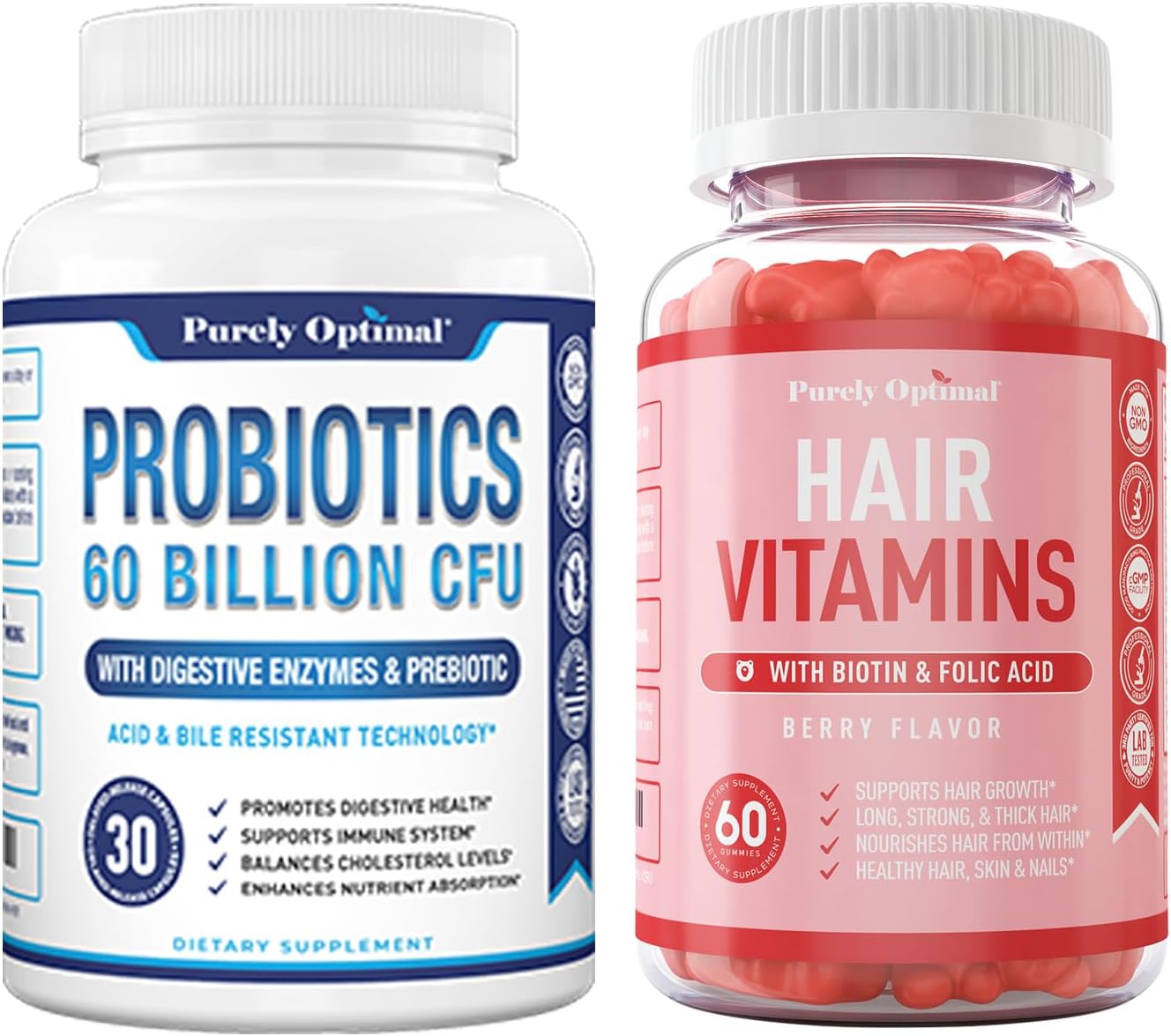 Purely Optimal Premium Probiotics 60 Billion CFU with