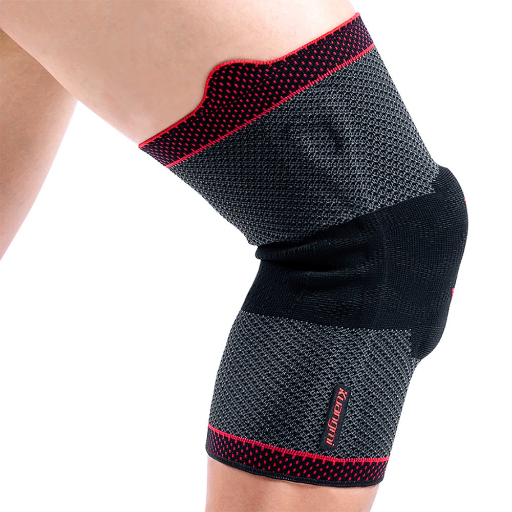 Kuangmi rodillera rótula menisco tendón estabilizar apoyo proteger ideal para ejercicios tenis fútbol Baloncesto montañismo etc,S