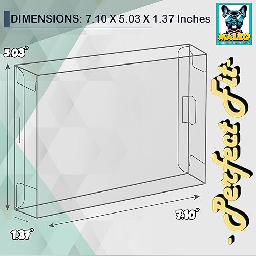Miniatura 5 de MALKO Paquete de 10 protectores de videojuegos compatibles con SNES y N64 Game Box  Funda de plástico transparente