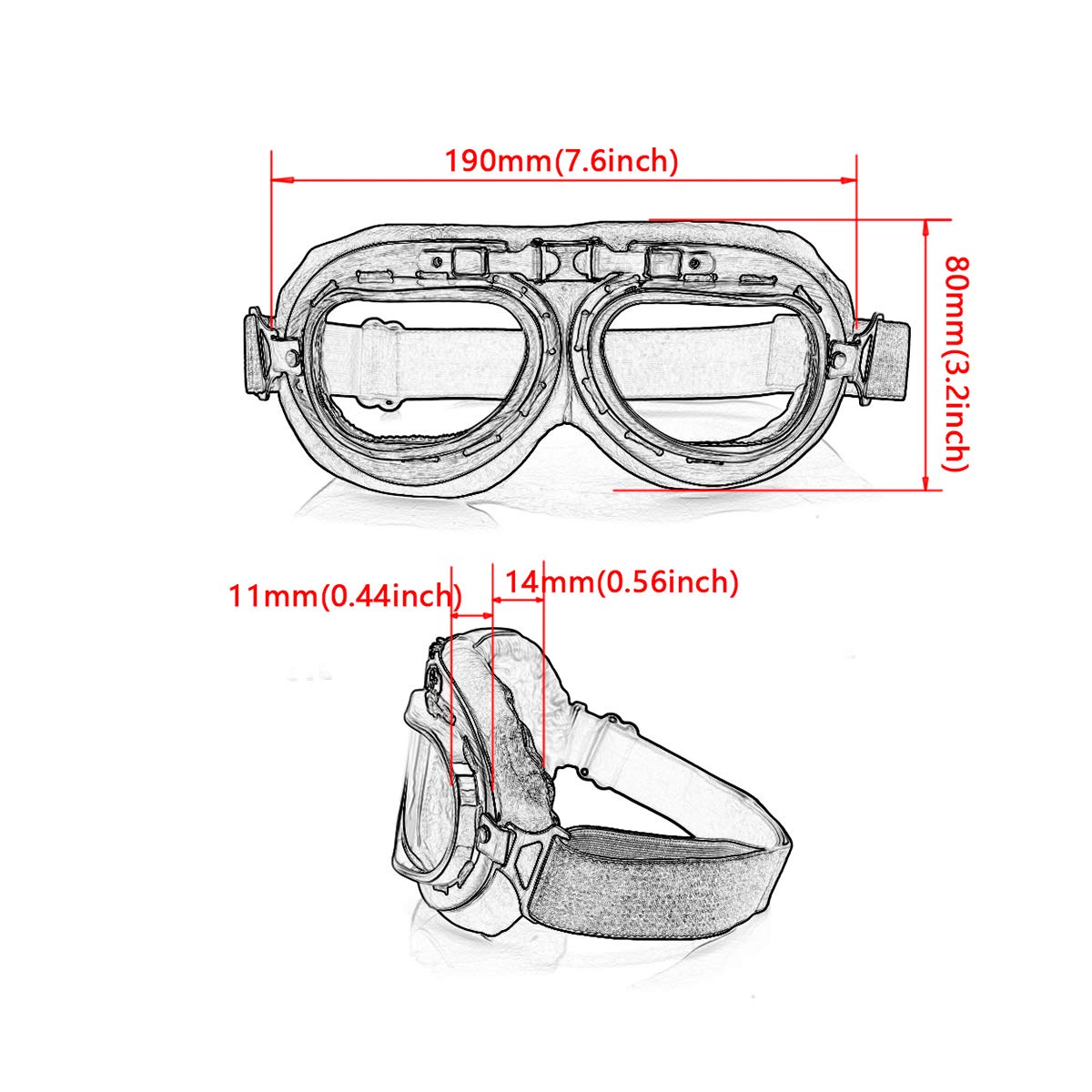 Gafas de moto Retro a prueba de viento a prueba de polvo Gafas de motocicleta Gafas protectoras