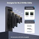 UGREEN M.2 NVMe Enclosure, USB 3.2 Gen2 10Gbps Case for NVMe PCIe M-Key(M+B Key), External SSD Adapter Support UASP Trim for 2280 2260 2242 2230 with 2 Cables, Aluminum Shell Heatsink