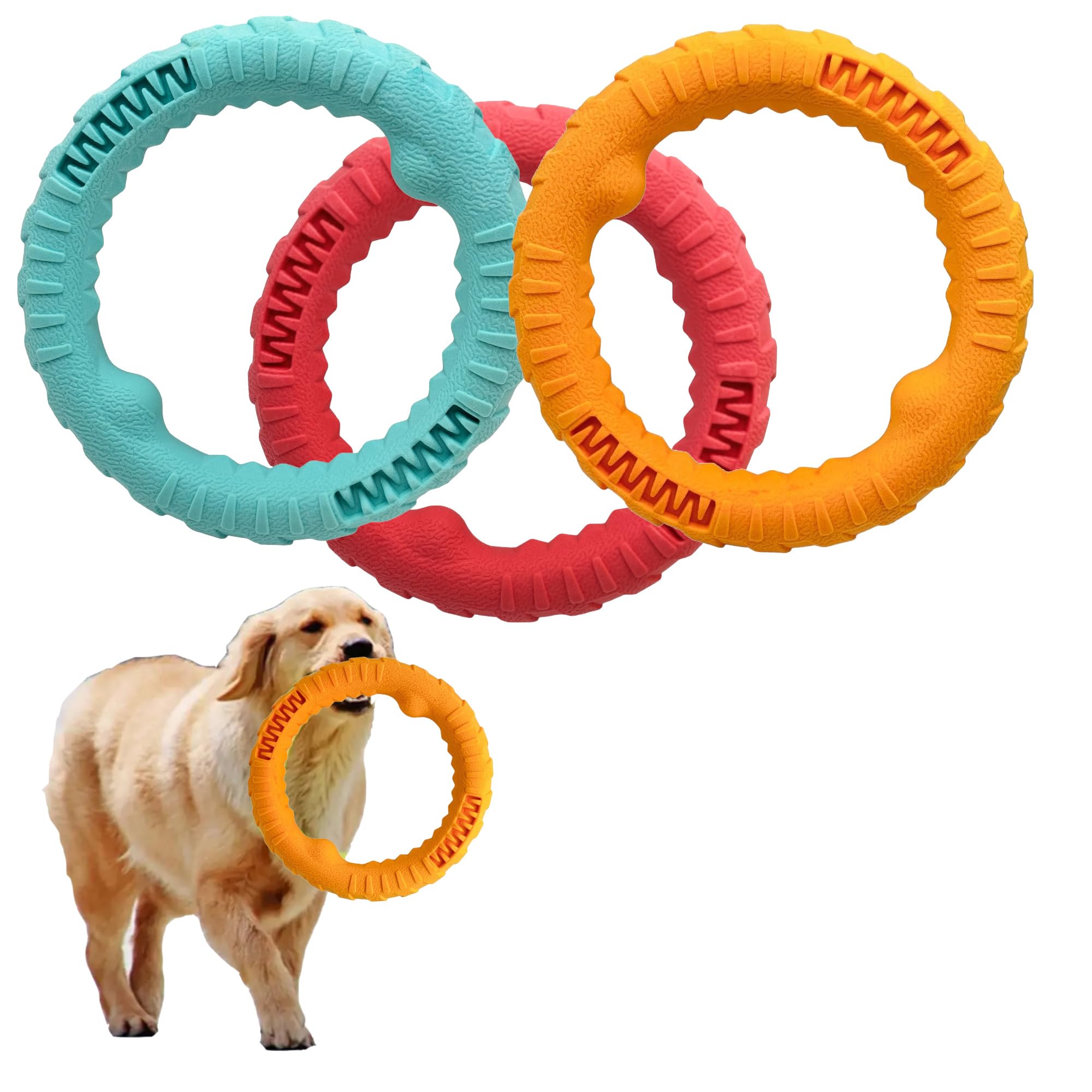 Pet Guru® Pet Dog Training Ring Anti-Bite Floating Toy Puppy Summer Pet Training Outdoor Durable Chew interactive Training Activity Toy (SEA BLUE - Image 3