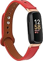 Vista 8 de Bandas de cuero compatibles con Fitbit Inspire 3 pulseras para mujeres y hombres, correa impermeable de repuesto de cuero genuino para reloj
