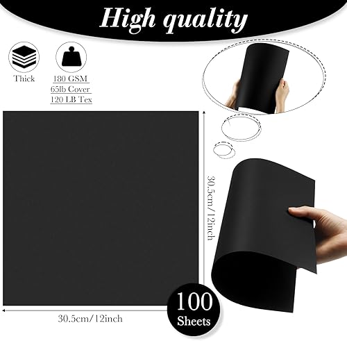 Miniatura 2 de Ctosree 100 hojas de 12 x 12 pulgadas de cartulina para álbum de recortes, 180 Gsm, 65 lb de cubierta, 120 lb de cartulina pesada, suministros