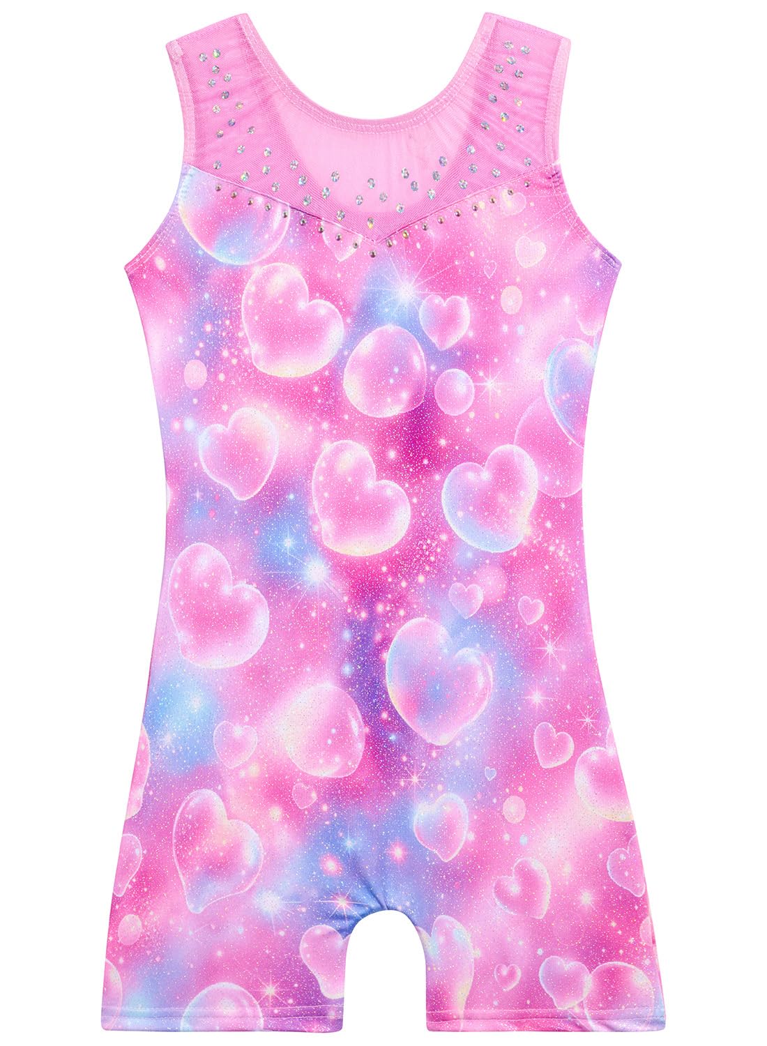 Leotards for Girls Gymnastics Toddler Dance Biketards Mermaid Unicorn Athletic Dance Wear Shiny Rainbow Blue Hotpink