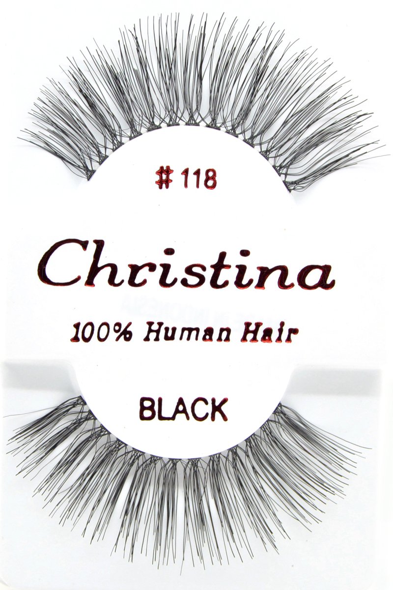 12X #118 Christina 100% Human Hair Fake Eyelashes