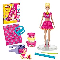 Play-Doh Barbie Ruffles and Bows Set, Make Doll Clothes with Modeling Compound & 9 Fashion Accessories, Arts & Crafts for Girls & Boys 5+