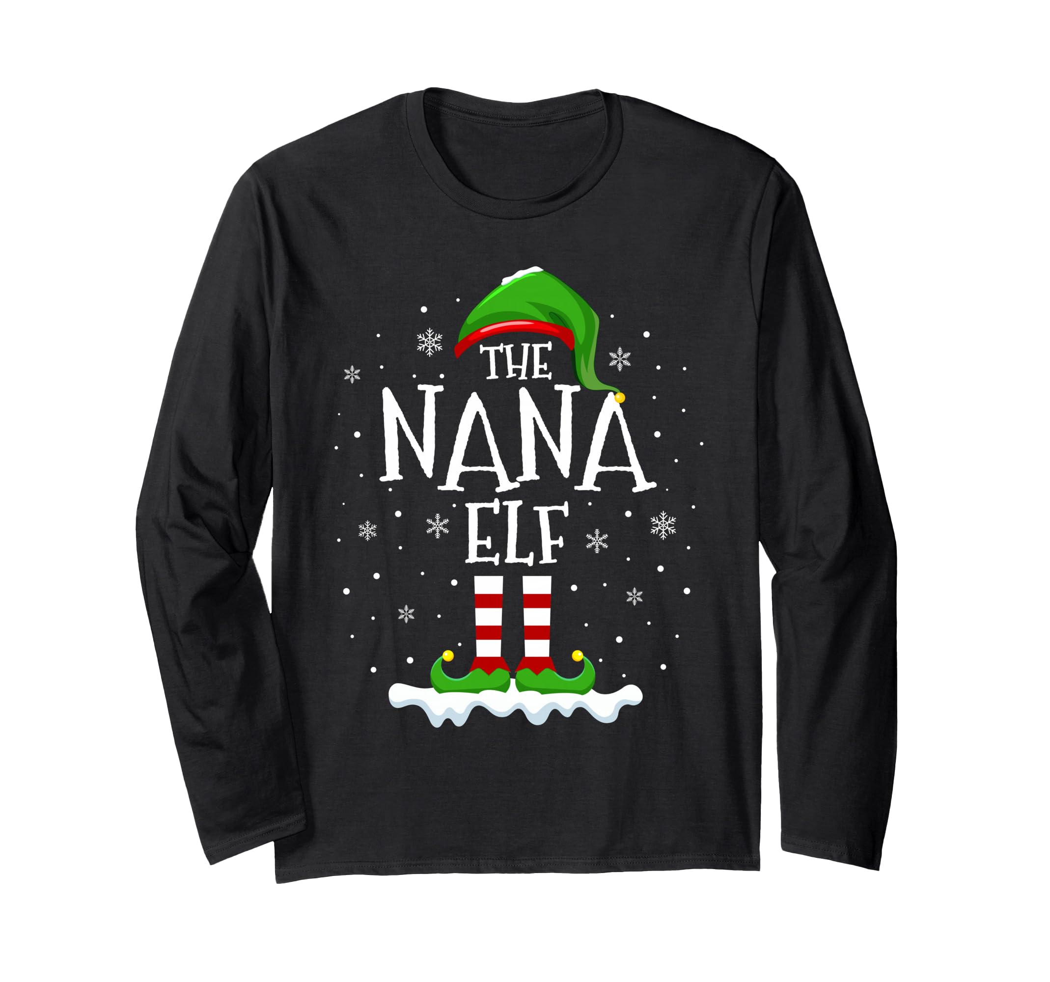 Nana Elf Squad Xmas Family Matching Group Christmas Elf Long Sleeve T-Shirt