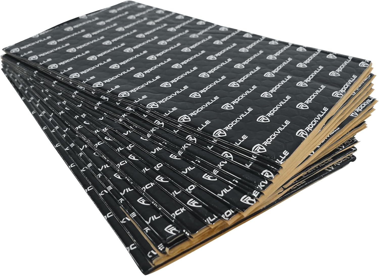 Rockville RockMat 15-25 2.5MM 100 MIL Sound Deadener Car Kit, 15.5 Sq Ft, 14 Flat Sheets, Roller Included, Heat Resistant, for Cars, Boats, UTVs, ATVs, Studios