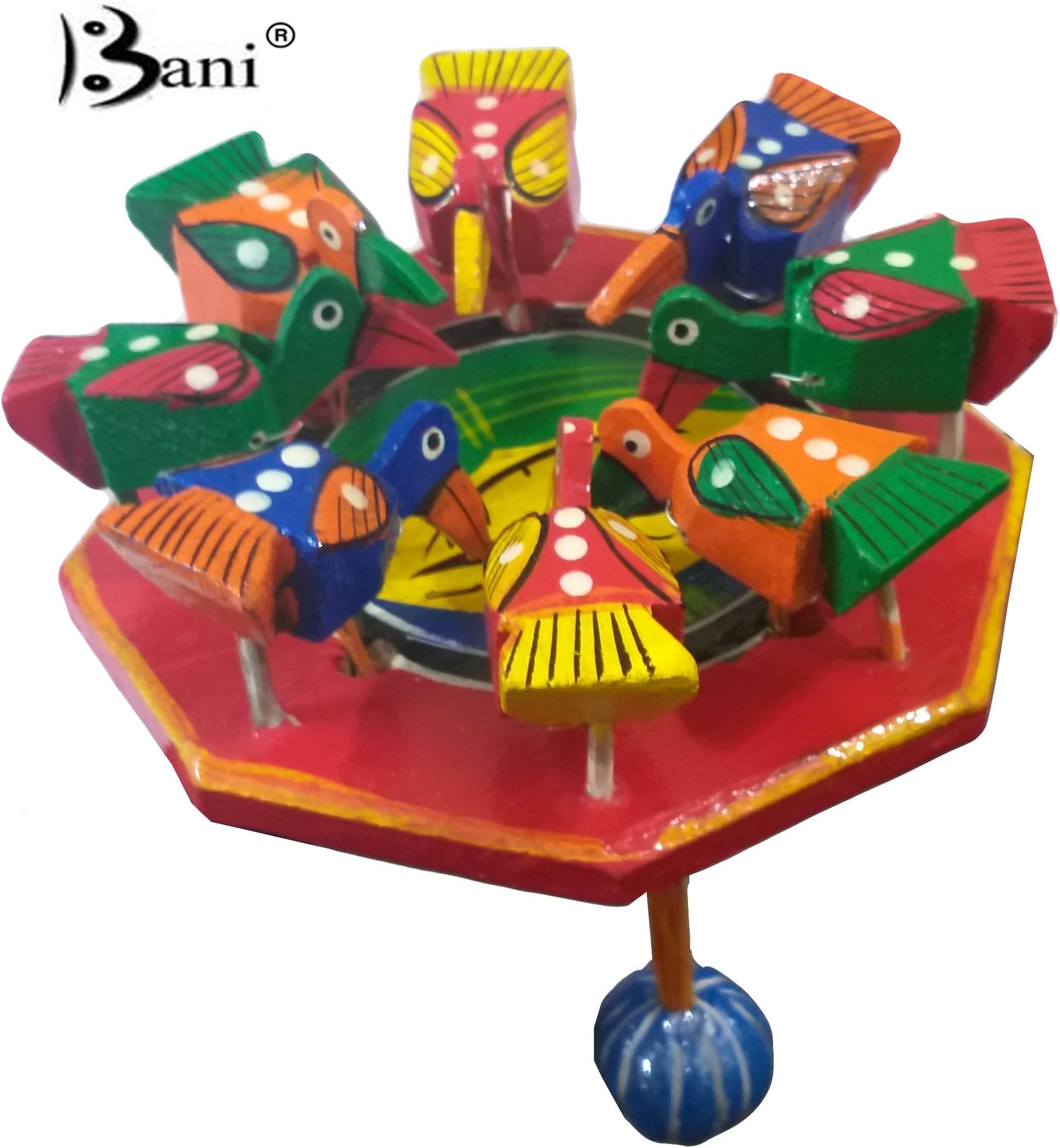 BANI Handicraft Handmade Wooden Toys for Kids Dana Chidiya Birds (8 Birds)