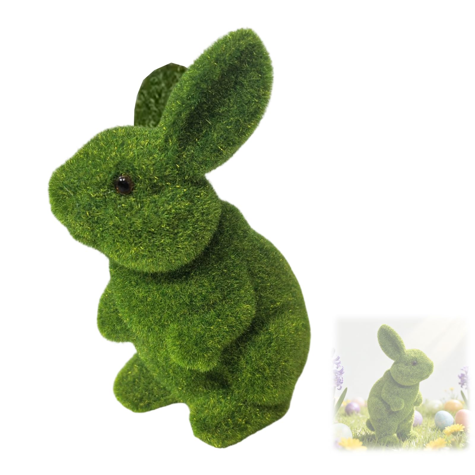 Flocking Easter Rabbits Ornament with Bowtie Animal Decoration for Indoor Outdoors Party Celebration Use Easter Rabbits