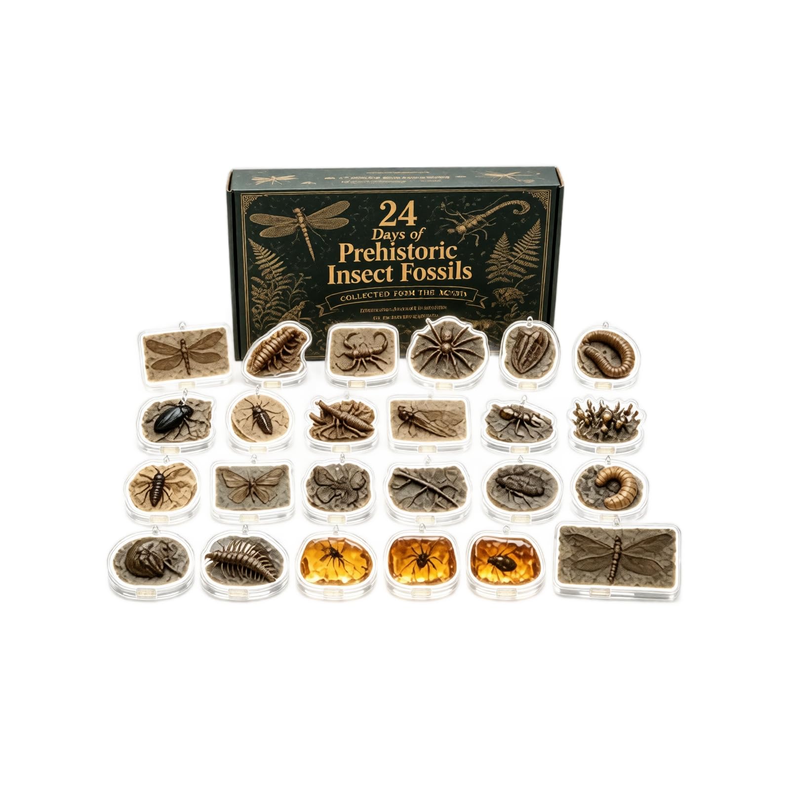 Prehistoric Insect Advent Calendar 2026,2D Acrylic Figurines Gift 24ps