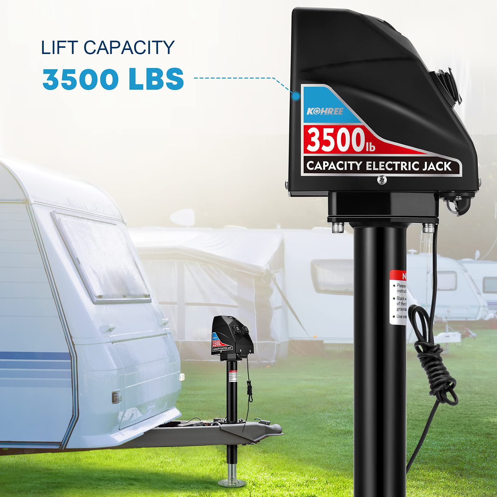 Kohree Electric Trailer Jack 3500lbs, Heavy Duty RV Electric Power