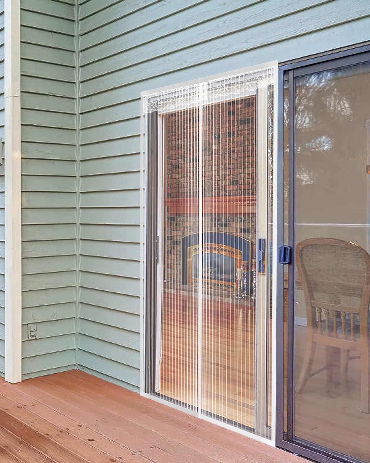 HOWIN Zanzariera Tenda Magnetiche per Porte Finestre 100x220CM, Tenda Calamita Zanzariere, Tenda Antizanzare Magnetica Porta Finestra per Esterno, Balcone, Terrazzo(Bianco)