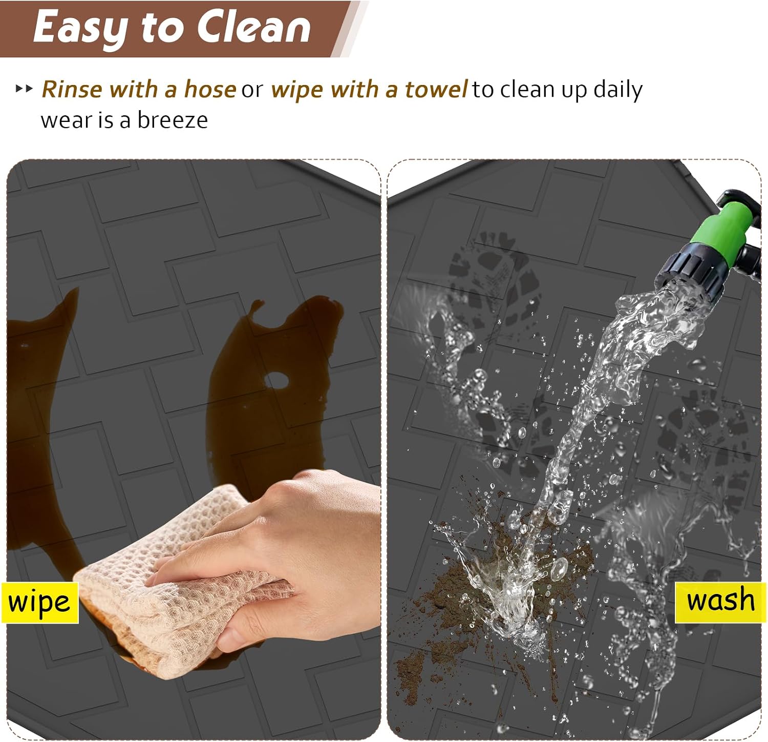Oil Spill Mat for Garage, 60" x 37" Heavy Duty TPE Oil Change Mat with Raised Edge, Reusable Oil Drain Pan, Waterproof, Oil-Proof, Non-Slip Under Car Mat,Protect Garage Surface from Spill & Stain