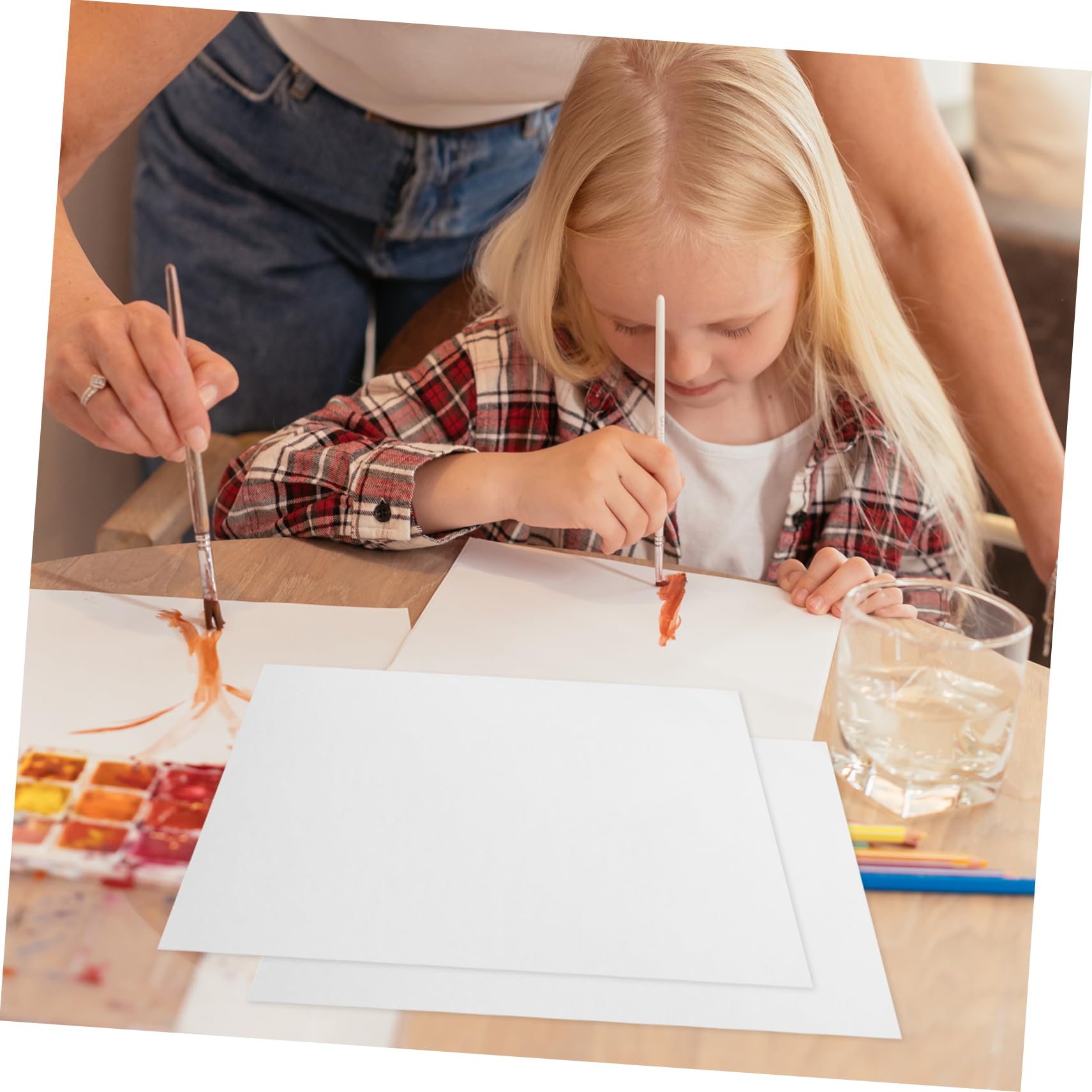 Carta Acquerello Bianca 50 Fogli 8k Blocco per Pittura e Disegno | Apertura Piatta, Adatta a Tecniche Bagnate e Asciutte, per Esami Artistici e Attività Didattiche