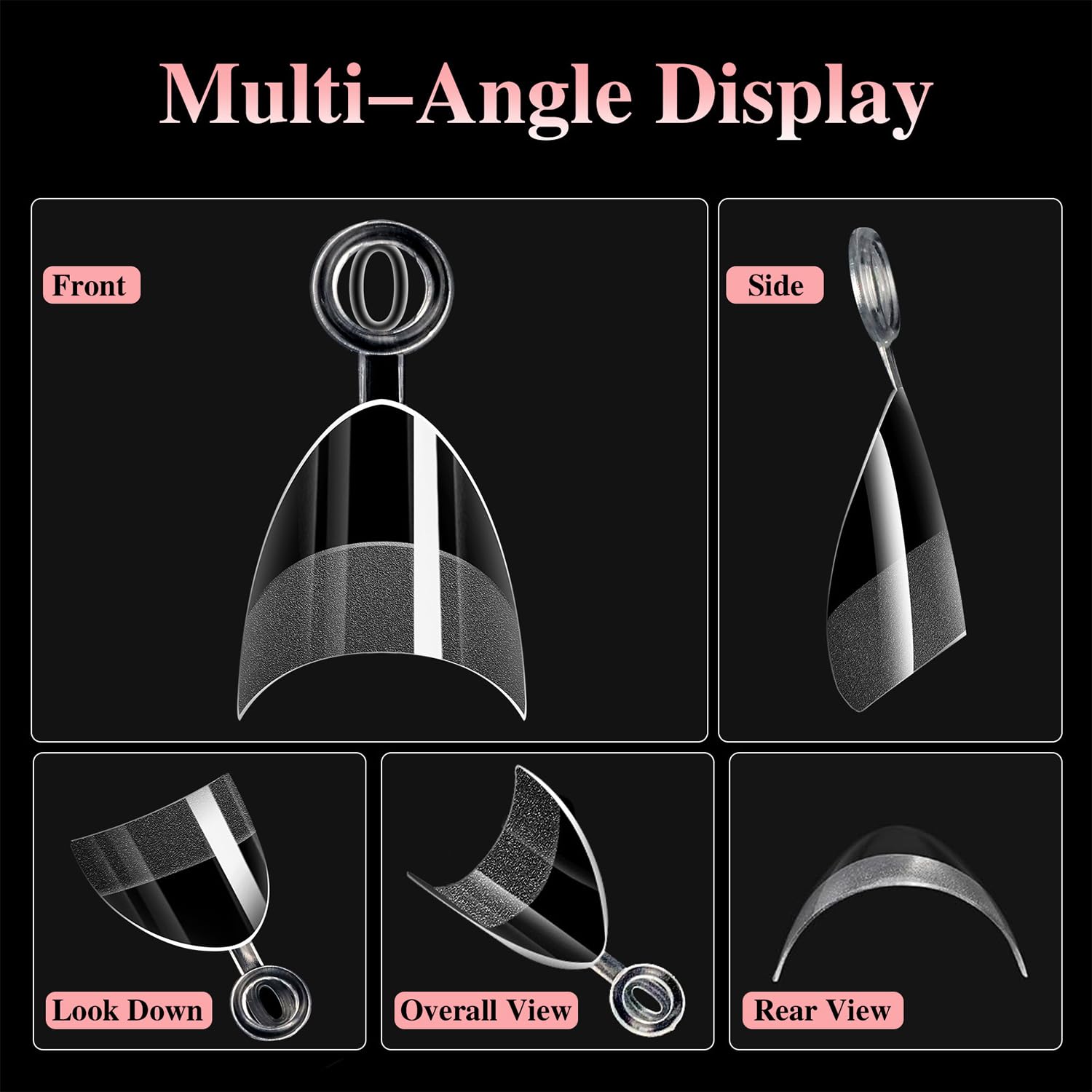 600Pcs Gel x Nail Tips, Clear Nail Tips, Nail Extensions, Short Almond Gel x Nail Tips Half Cover - Image 3
