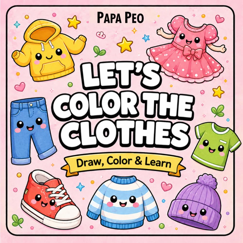 LET'S COLOR THE CLOTHES!: A Fun & Educational Coloring Book for Kids | Learn Clothes and Everyday Outfits Through Drawing, Coloring and Creative Play ... & Engaging Activities (Draw, Color & Learn)