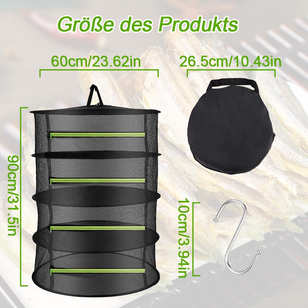 Bdneygtyr Trockennetz 4 Etagen - Aufhängbares Trocknungsnetz Für Kräuter & Lebensmittel