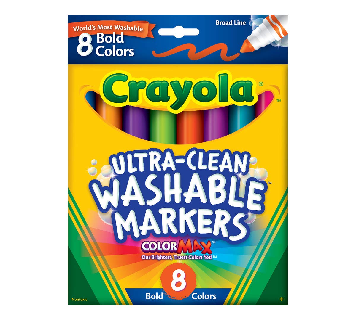 Crayola 8-karatowe zmywalne pogrubione szerokie markery (2 sztuki)