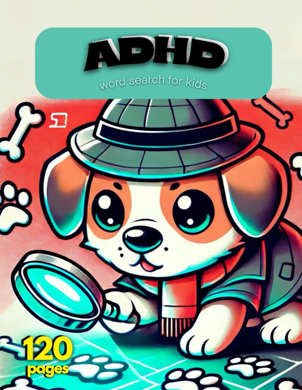 ADHD Word Search for Kids: Fun Focus-Building Puzzle Book with Mazes, Coloring & Detective Dog Games