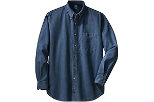 Port & Co Long Sleeve Denim Shirts for Men