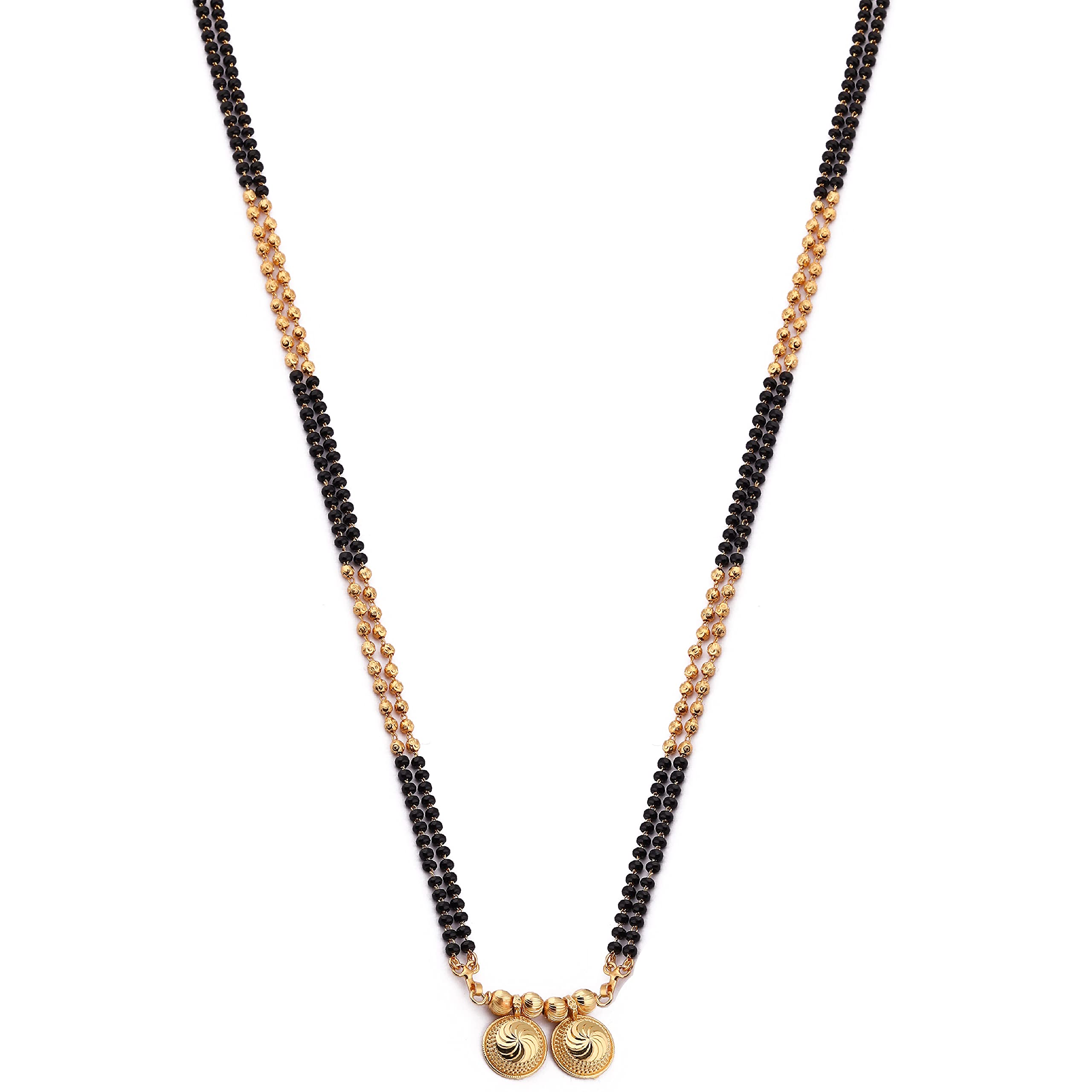 Brado Jewellery Micro Gold Plated Beautiful Mangalsutra Tanmaniya Nallapusalu Necklace Pendant Black Bead Golden Chain For Women and Girls (B09XBCKXQK) Amazon Price History, Amazon Price Tracker