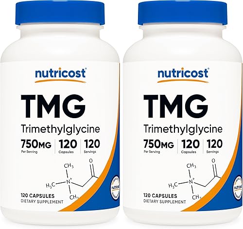 Vista 7 de Nutricost TMG (trimetilglicina) 750 mg, 120 cápsulas