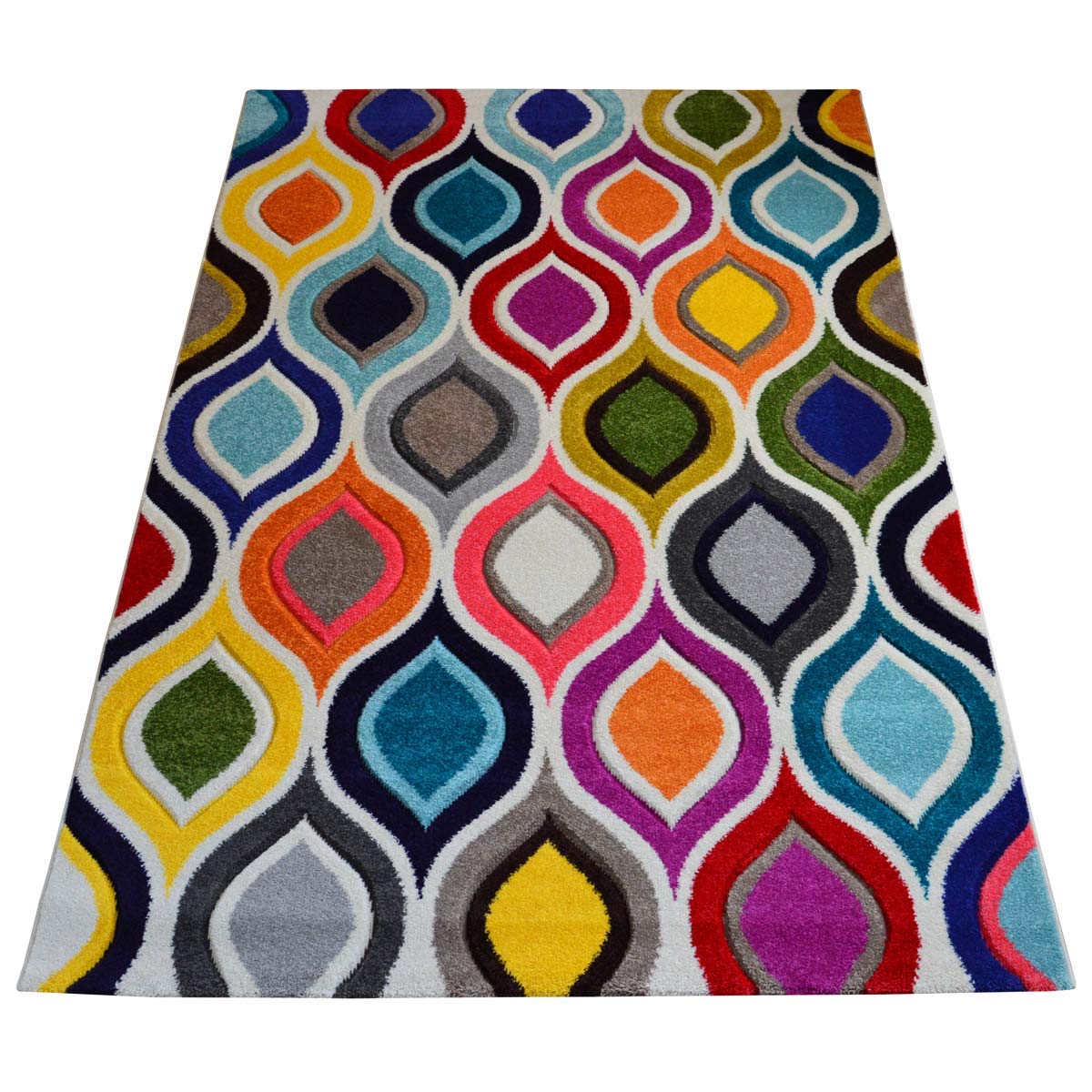 Tappeto salotto moderno BOUTIQUE 2433 design optical multicolore cm.160x230