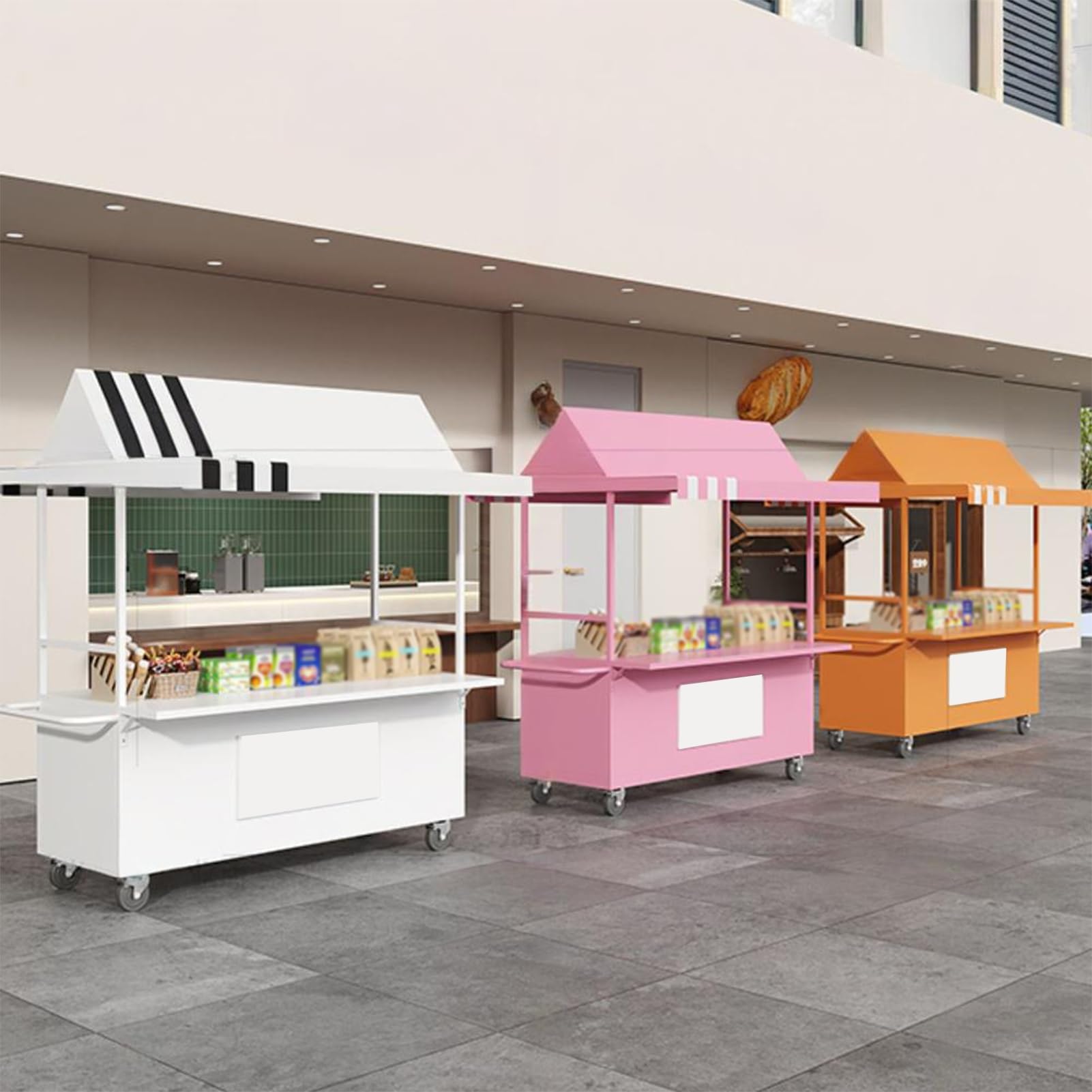 PortabFooDisplay Stanwith Canopy ReCart su ruote per eventi all'aperto Street FooVendors bancarelle 120 cm 47,5 cm Par Use