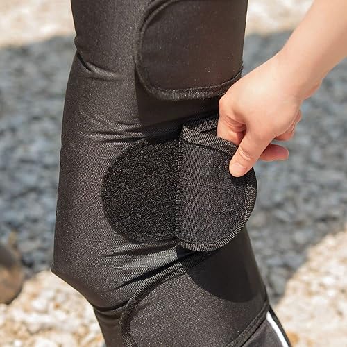 Miniatura 9 de Dura-Tech Botas de envío de caballos con forro polar  Tamaño mediano  Color negro  Cobertura completa de las piernas, resistente 600D Ripstop, forro