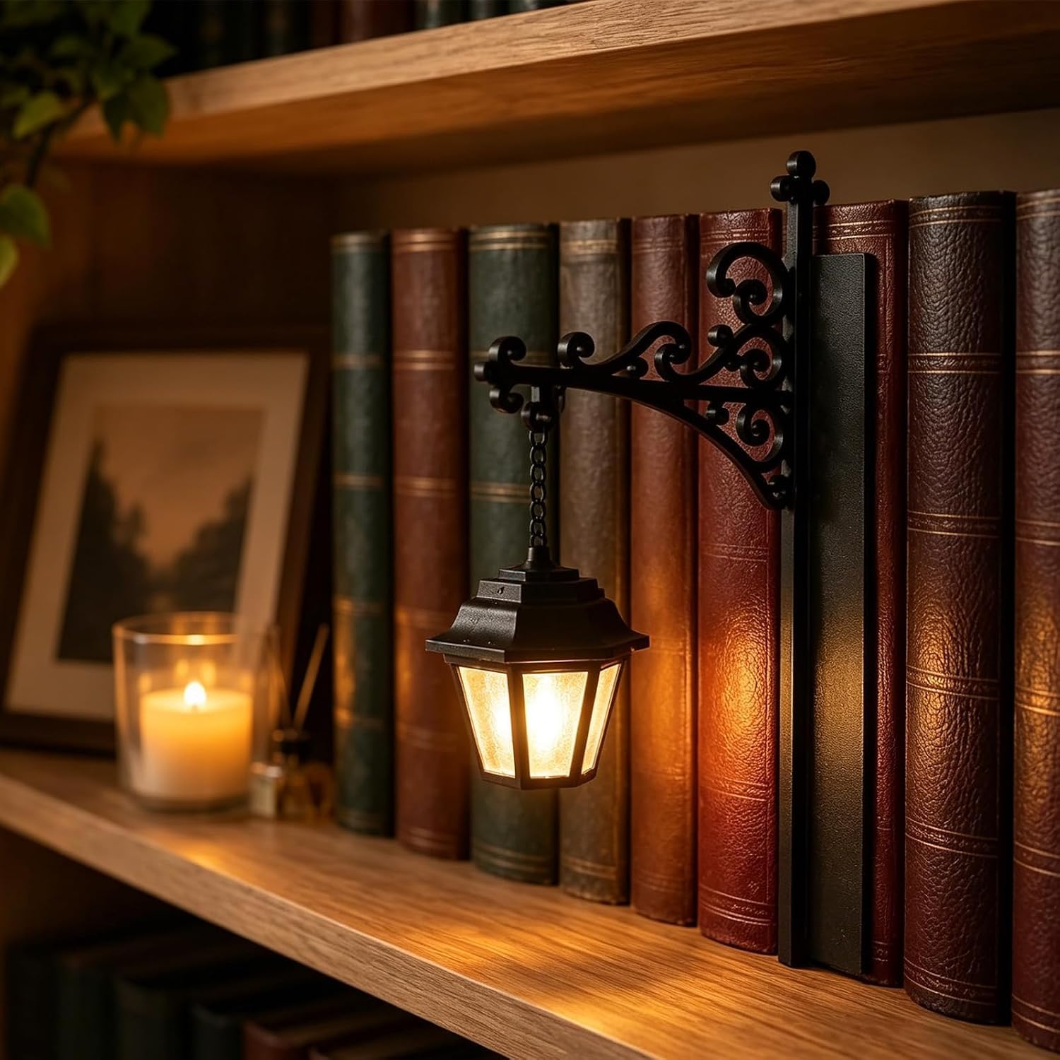 Bookshelf Lamp, Lanterne Bibliothèque, Bookshelf Lantern，Modèle A：3 Pièce