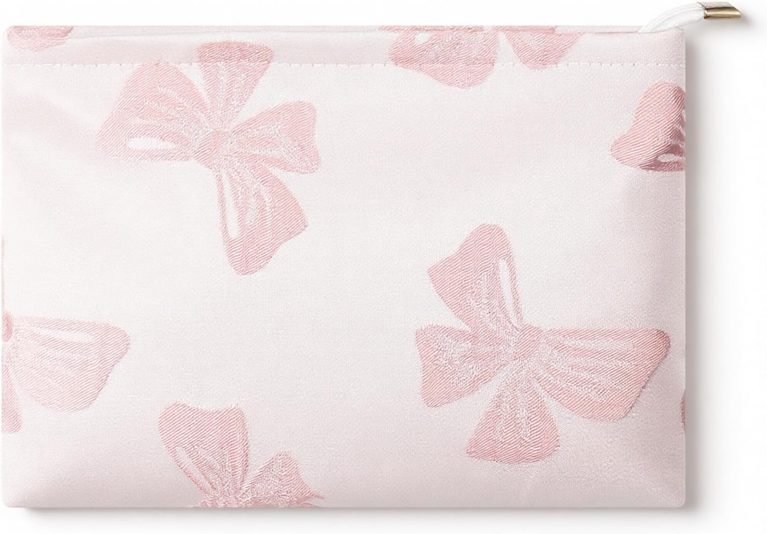 Pink Bow Makeup Bag,Makeup Bag for Women Large Capacity Cosmetic,Pink Bow Stuff Pouch with Zipper Aesthetic Portable Travel Accessories Storage Portable Toiletry