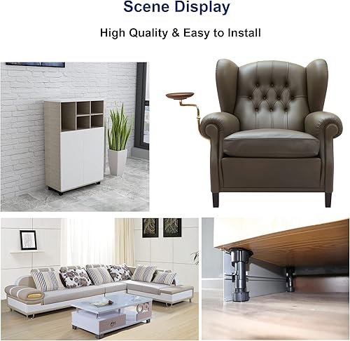 Miniatura 6 de BOSIDETOOL Patas niveladoras negras para muebles o gabinetes, soporta 330 libras por pata, se ajusta de 3 78 pulgadas a 5 38 pulgadas, paquete de 12