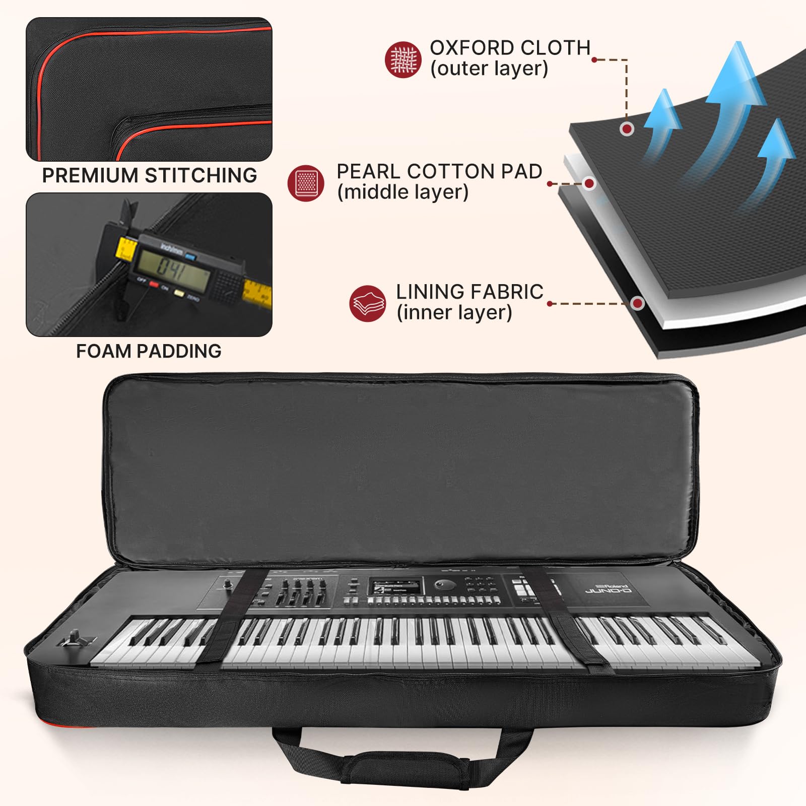 Amazon.co.jp: ORKELS 76キーキーボードケース、エレクトリックピアノ