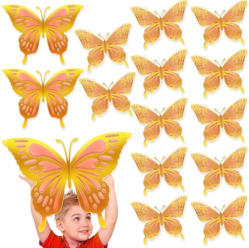 Decoración de fiesta de mariposa grande de 14 piezas, juego de decoración de pared de mariposa 3D, mariposa gigante para cumpleaños, baby shower,